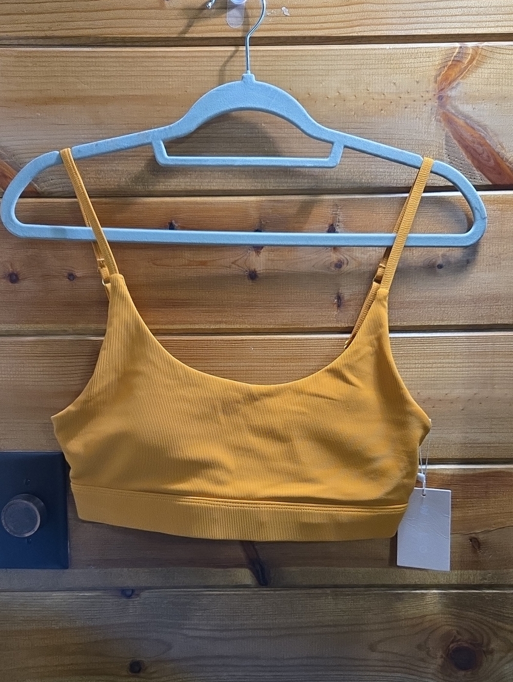 Wilo NWT Rib Strappy Sports Bra In Marigold Size Large